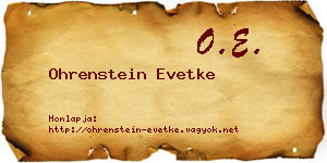 Ohrenstein Evetke névjegykártya